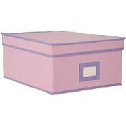 Canvas Storage Box, Pink/Lilac