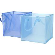 John Lewis Foldable Storage Boxes, Set of 2, Blue