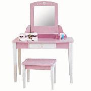 Vanity Table and Stool, Pink