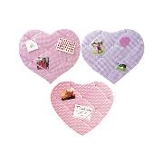 Heart Pin Board - Lilac Gingham