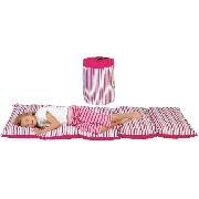 Pink Stripe Roll Up Bed
