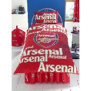 Arsenal Fc Duvet Cover and Pillowcase Shadow Crest Football Bedding