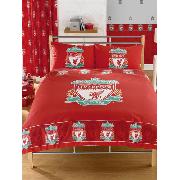 Liverpool Fc Double Duvet Cover and Pillowcase Border Design Bedding