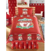 Liverpool Fc Duvet Cover and Pillowcase Border Crest Bedding