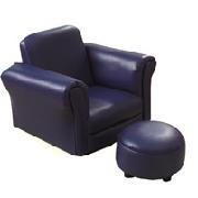 Blue Rocker Chair and Footstool