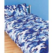 Camouflage Single Duvet Cover Set - Blue