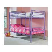 Lilac Metal Bunk Bed with Comfort Mattress