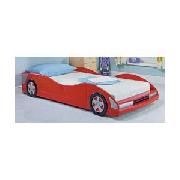 Racing Car Single Bed with Cushion Top Mattress