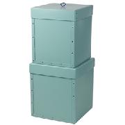 Turquoise Storage Boxes x 2