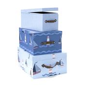 Set of 3 Nautical Storage Boxes
