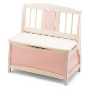 Junior Toy Box Bench - Pink and White