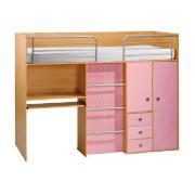 Brooklyn Captains Bed, Pink and Beech Effect