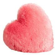 Kids' Faux Fur Heart Shaped Cushion, Pink