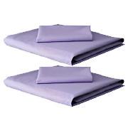 Kids' Fitted Single Sheet and Pillowcase Twinpack, Lilac