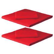 Kids' Fitted Single Sheet and Pillowcase Twinpack, Red