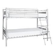 Metal Bunk Bed Frame, Silver Effect